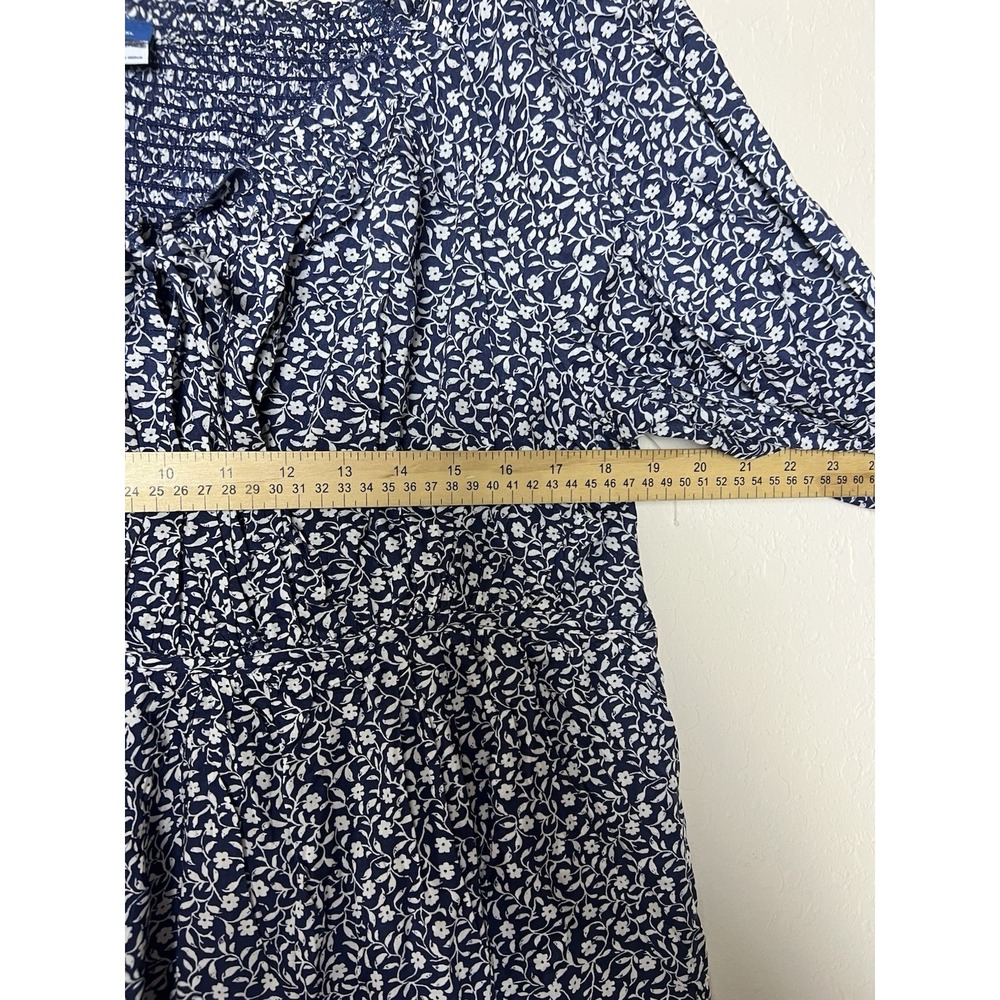 Old Navy Mini Swing Dress 4X Blue Floral Bloomcore Cottagecore Peasant‎ Boho - Picture 10 of 10